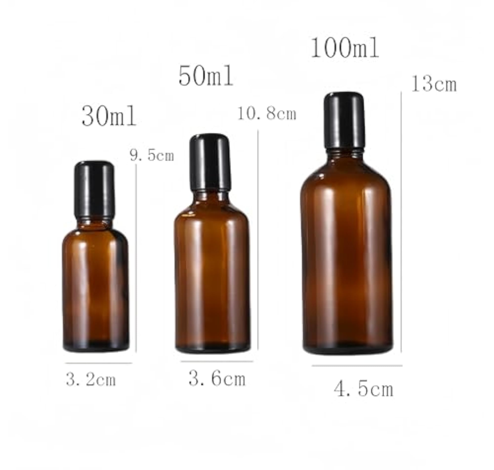 4 Pack Glass Essential Oil Roller Bottles, Refillable Containers