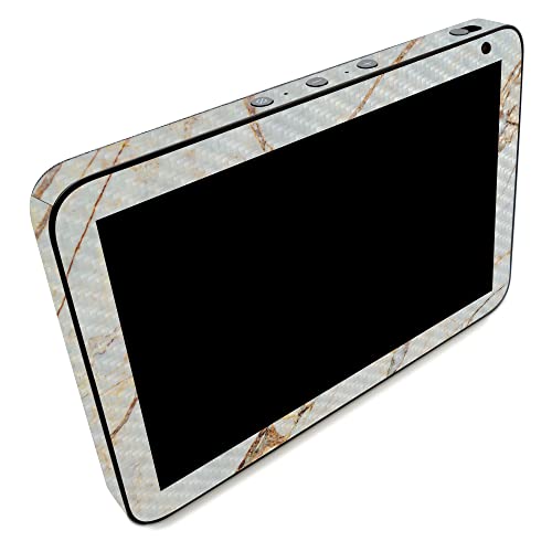 Image of MightySkins Carbon Fiber Skin Compatible with Amazon Echo Show 8 (Gen 2) - Antique Marble | Protective, Durable Textured Carbon Fiber Finish | Easy to Apply | Made in The USA