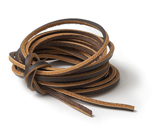 IPEA Cordon en Cuir – Lacets en Cuir Carrés pour Accessoires, Mode, Chaussures – Made in Italy – 3 mètres – Cordons pour Créations, Bijoux – Épaisseur: 3...