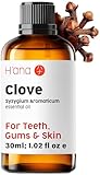 H’ana Nelkenöl für die Mundpflege, 100% natürliches ätherisches Nelkenöl – ätherisches Nelkenöl – Nelkenöl für Haare, Haut, Zähne und Zahnfleisch (30 ml)