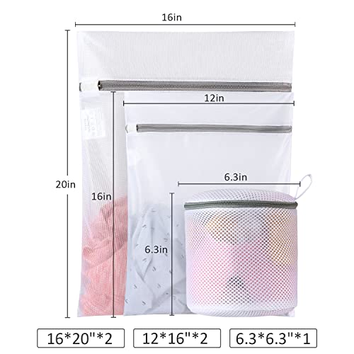 Image of GOGOODA Laundry Mesh Wash Bags for Delicates (5 Set-2L, 2M, 1 Cylinder) | Travel Storage Bags for Intimates Lingerie,5PCS(2M,2L,1 Bra Bags)