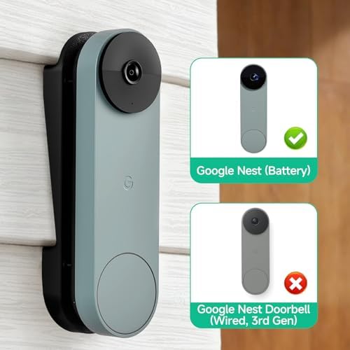 OLAIKE Vinyl Siding Mount Compatible with Google Nest Doorbell (Battery), Nest Doorbell Battery Apply to 4" Standard Vinyl, Hardi Board, Security Screw, Black