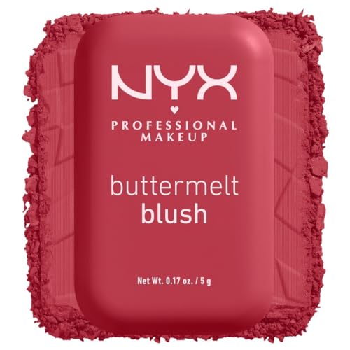 NYX Professional Makeup Blush in Polvere, Per un Look Fresco e Colorato, Arricchito con Burro di Mango, Mandorle e Karitè, Sfumabile, Buttermelt, Tonalità: All The Butta, 5 g