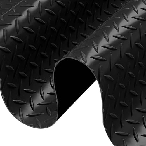 Alfombrilla de goma negra resistente para garaje y gimnasio en casa, resistente a la abrasión, cubierta de suelo, motocicleta y coche, rollo de tapete de estacionamiento (0,8 x 2 m, 0,8 x 2 m)