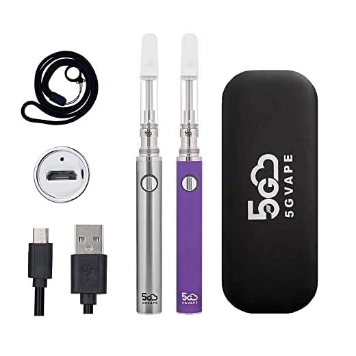 5GVape Evod eGo CBD Vape Pen Starter Kit C1 - E Cigarettes 2pcs Vape Pens,USB charge Long Lasting eGo Evod Battery,CBD Ceramic Coil,Easy to Refill From the Top,No Nicotine No E Liquid (Steel Purple)