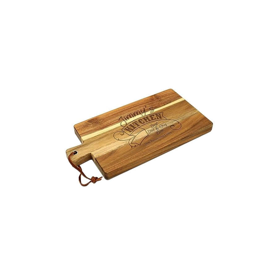 Hampton Studios Acacia Wood Laser-Engraved Personalized Name Cutting Board (3981)