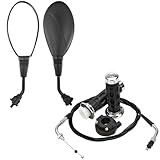 HIAORS 8mm GY6 Rearview Mirrors and Throttle Twist Grip Set 78' Throttle Cable for TaoTao Znen Lance Peace Roketa Jonway Bashan 50cc 70cc 110cc 125cc 150cc ATM50 Chinese Scooter Moped Motorcycle Parts