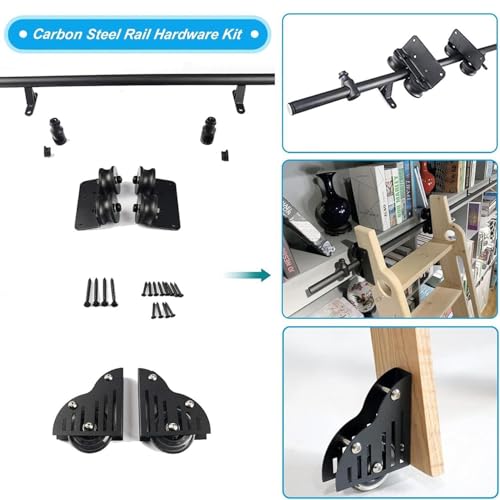 Sistema de escalera de estantería HeavyDu con kit de herramientas deslizantes de 3.3 pies 3