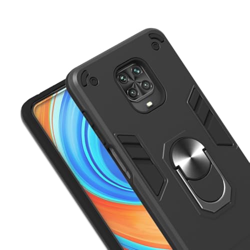 Image of amazon basics Kickstand Mobile Cover (360 Rotating Ring Holder) for Mi Redmi Note 9 Pro /Note 9 Pro Max /Poco M2 Pro (Black)