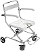 LUOQI Chaise roulante Douche Tabouret de Bain Pliable avec Roues,La Chaise de Douche roulettes pour Personnes ges et handicapes,Tabouret de Douche avec Bras rabattables et Dossier Ergonomique