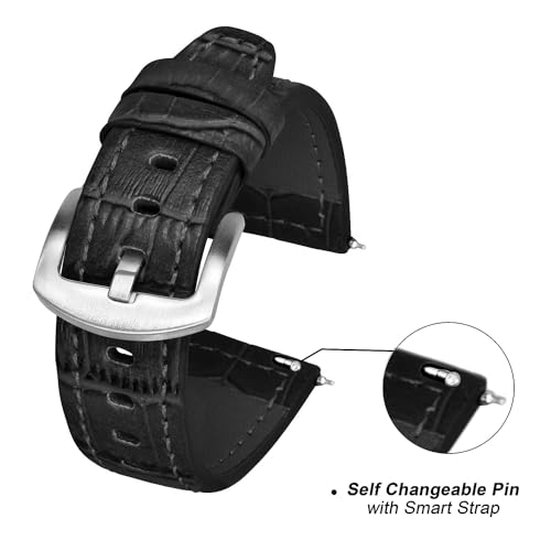 Image of ADAMO Universal Genuine Leather Strap Suitable for All Watches (for Replacement to Titan, timex etc.) and 20 /22 MM Smart Watches