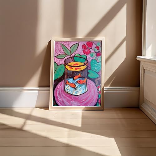 Image of BLINKART Henri Matis Aesthetic Modern Art Walls With Frame | Natural Wood Texture | Living Room Bedroom Office Wall Decoration | Poster Home Decor Frames Wall Bedroom | 12x8 Inches (D238)