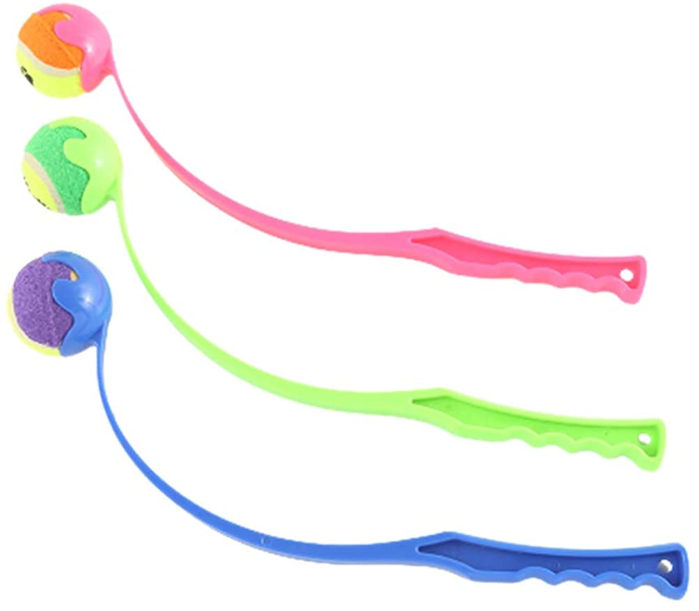 3 Pack Dog Ball Launcher with Tennis Ball, Dog Ball Thrower Launcher Dog Tennis Ball Thrower Training Toys for Dog