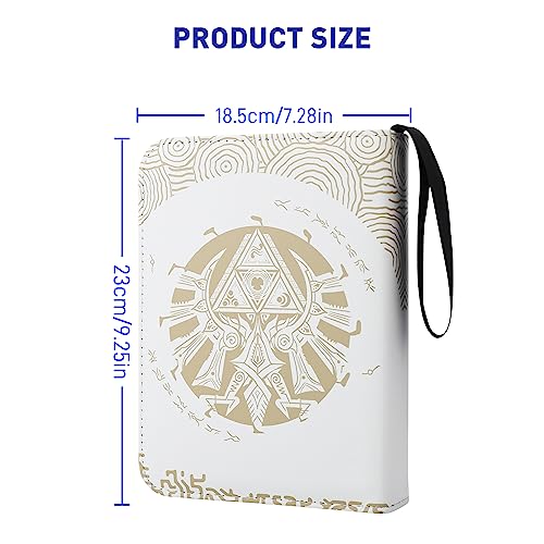 HYPERCASE 300 Pocket Binder Holder for Amibo, Theme of Zelda Card Collection Book with Waterproof Card Sleeves Binder Sheets for Game Card, Mini Card & SD Memory Card with Tears of the Kingdom Pattern