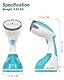 BEAUTURAL Dampfglätter mit Beheizte Keramik Bügelsohle 1200W 30s Schnellaufheizender Dampfbürste Abschaltautomatik Garment Steamer für Kleidung, Gardinen