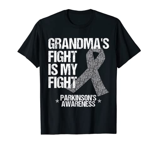 Parkinson's Disease Awareness Grandma Silver Ribbon Gift T-Shirt