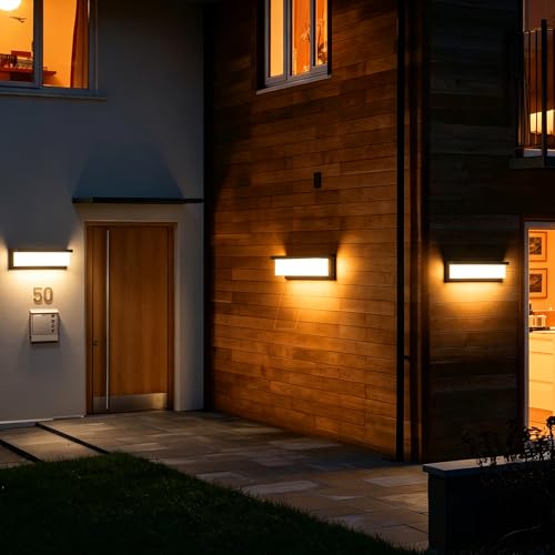 Coinmit Modern Outdoor LED Wall Light Fixture, 36W LED Black Porch Light Waterproof Anti-Rust Aluminum Acrylic Outdoor Wall Lanterns for House Front Porch Garage Garden by Coinmit - Image 5