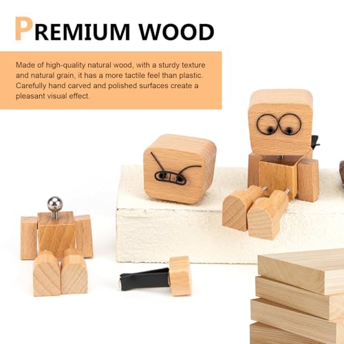 Set de 2 Muñecos de Madera con Pies que Se Mueven y Clip miniatura 4
