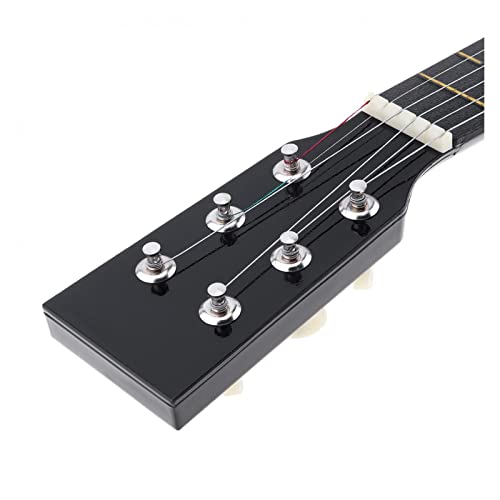 Guitare acoustique en tilleul noir de 25 pouces avec cordes de sélection Mini guitare 6 cordes for débutant en cadeau - Les Beatles, Paul McCartney, John Lennon, RIngo Starr, George Harrison Guitare acoustique en tilleul noir de 25 pouces avec cordes de sélection Mini guitare 6 cordes for débutant en cadeau – Image 5