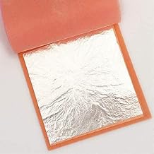 GSWC Edible Silver Leaf 3x5 inch for Cakes, Bakers, Facial, Sweet Royal Drinks Pack of 30