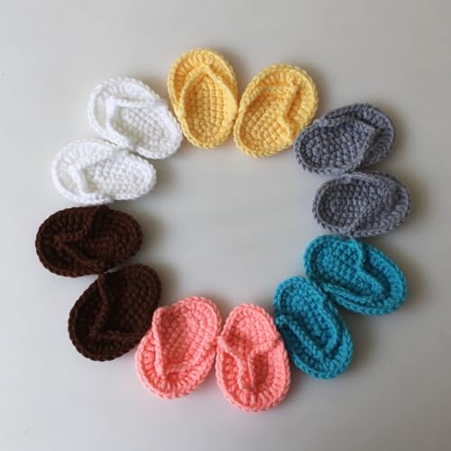 Handmade Crochet Baby Girl Sandals Flip Flops Booties Shoes Cute Knitted Slippers Photo Slides for Newborn Infant4