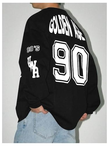 Verdusa Men's Jersey Shirts Letter Graphic Sweatshirts Long Sleeve Fall Clothes Pullover Tops2