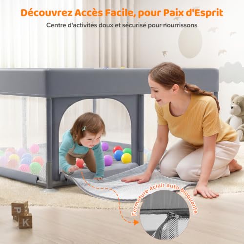 Parc pour bébé avec tapis Dripex pour éviter les chutes sur le sol dur - 6