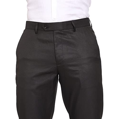 Image of MALENO Men's Diamond Textured Regular Fit Trouser | Soft and Breathable Fabric | Trousers for Office, Party