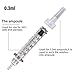 10pcs 0.3ml Empty Ampoule Nozzle + 1 pc Adapter - Non Invasive Disposable Accessories Parts - without Hydrating Hyaluronic Acid Serum