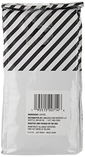 Image of Amazon Fresh Just Bright Whole Bean Coffee, Light Roast, 12 Ounce (Pack of 3)