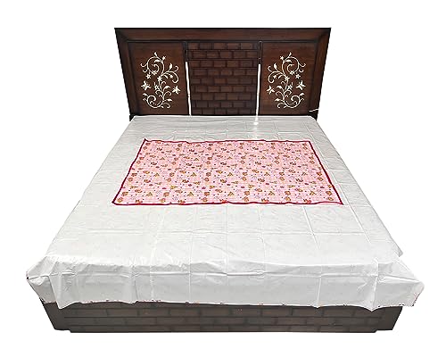 Image of EcoSoft Plastic Sheet,PVC Sheet for Kids,Rubber Sheet for Babies,Bed Wetting Protector(90 x 135 cm) (Pink Bear & Pink PPG)