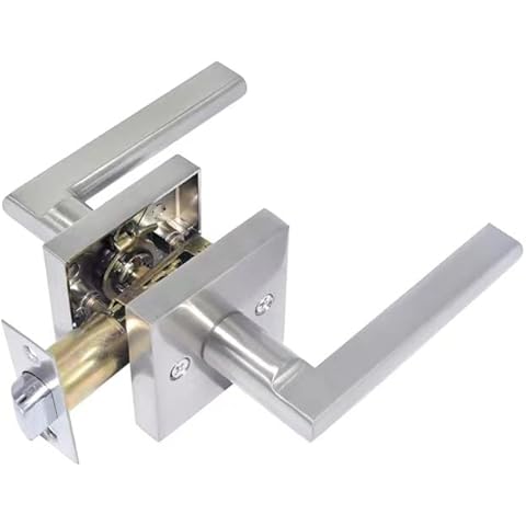 Colosus NDL803 Modern Square Door Handle Lever Non-Locking Reversible for Right & Left Sided Doors Heavy Duty for Hallway and Closet Cover