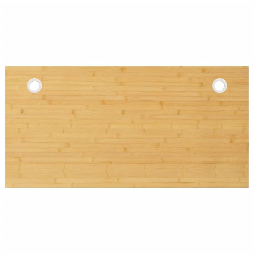 Schreibtischplatte Bambus 110x55x4 cm mit Kabelloch, vielseitig als Schreibtischzubehör, Ablage, Kabelmanagement für Büro und Homeoffice ergonomischer Arbeitsplatz