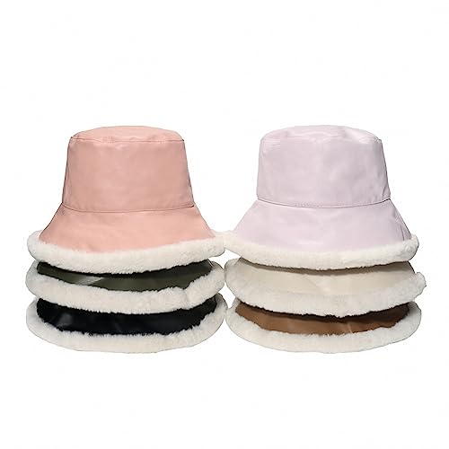 Sombrero tipo Bucket para mujer negro y beige cálido miniatura 3