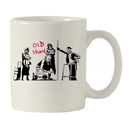 Banksy Old School taza de cerámica