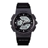 PINDOWSレディース腕時計 アナログデジタル LEDバックライト 50m防水仕様多機能スポーツウォッチ ランニングアウトドアアクティビティに