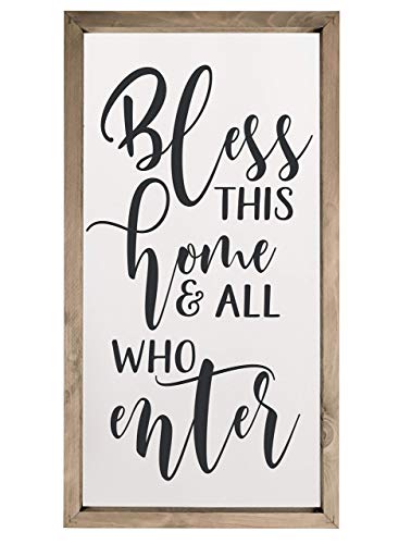 Bless This House Wooden Wall Plaque (12 x 24 inch)
