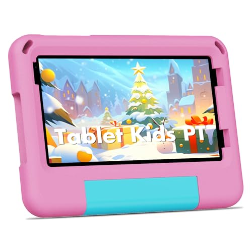 Image of PRITOM TAB7 PRO Kids Tablets 7 inch, 64 GB, 3 GB RAM Upgraded, Toddler Tablet Android 14 with WiFi, Dual Camera, Education, Games, Kids Software Pre-Installed, Parental Control, Pink