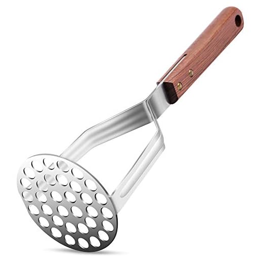 Stainless Steel Potato Masher (AUGMENTED MODEL) - Ergonomic Design, Sturdy Construction, Long&Comfortable Grip - Manual Masher by meaartem