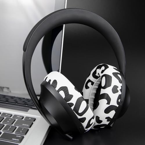 Image of SOULWIT Protein Leather Replacement Earpads for Bose 700 (NC700) Wireless Headphones, Ear Pads Cushions with Softer Protein Leather, High-Density Noise Cancelling Foam, Added Thickness - Snow Leopard