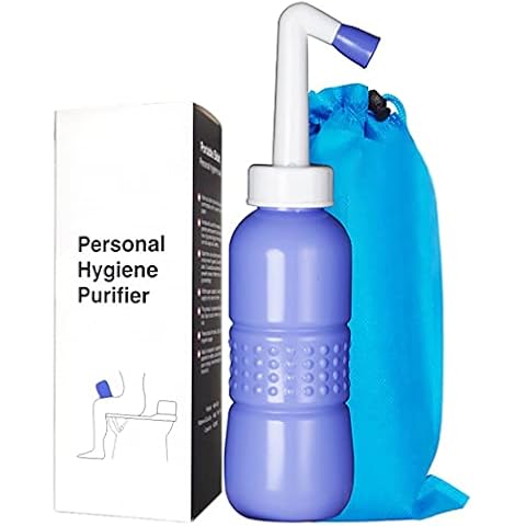 Portable Bidet Sprayer, Travel Bidet with Handheld Held Bidet, Portable Bidet for Travel, Sprayer Mini Handheld Bidet for Personal, Hygiene Care Bottom Wiper, 450ml Capacity Water Reservoir Cover