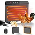 TIMEBAL 2025 Smart Chicken Coop Heater with Adjustable Temperature Remote Control, 200 Watts Radiant Heat Flat Panel Heaters for Winter Heating,Adaptable to Timer and Temp Controllers (Black)