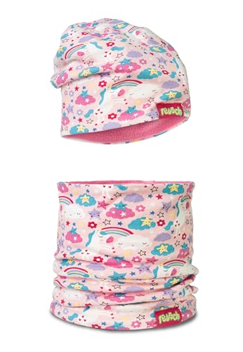 Reusch Kinder Mütze & Schal Set warmes Beanie mit Fleece & Loop-Schal für Jungen & Mädchen (2-8 Jahre) ideal für Frühling Herbst & milde Wintertage Baumwolle farbenfroh & weich