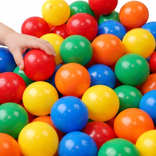 LittleTom 50 Bälle für Bällebad - Bunte Kunststoffbälle für Kinder - robuste Babybälle ideal für Bällepool, Hüpfburg & Spielzelt - BPA-frei, farbecht & sicher - Lernspaß im Kinderzimmer