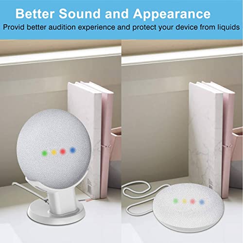 Gelink Google Home Mini Pedestal, Desk Stand for Nest Mini (2nd gen), Improves Sound Reception and Appearance - Portable Desktop Table Stand Holder for Your Smart Home Voice Assistants (White) - Image 4