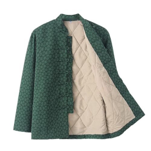 Traje de sabor a ropa - Artes martiales de vestuario Tangzhuang Kung Fu Jaqueta Manténgase caliente en uniforme de invierno green-M