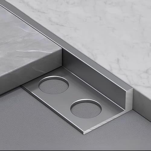 Image of Tile Edge Trim Aluminium L-Profile Floor Edging Door Threshold for Doorways