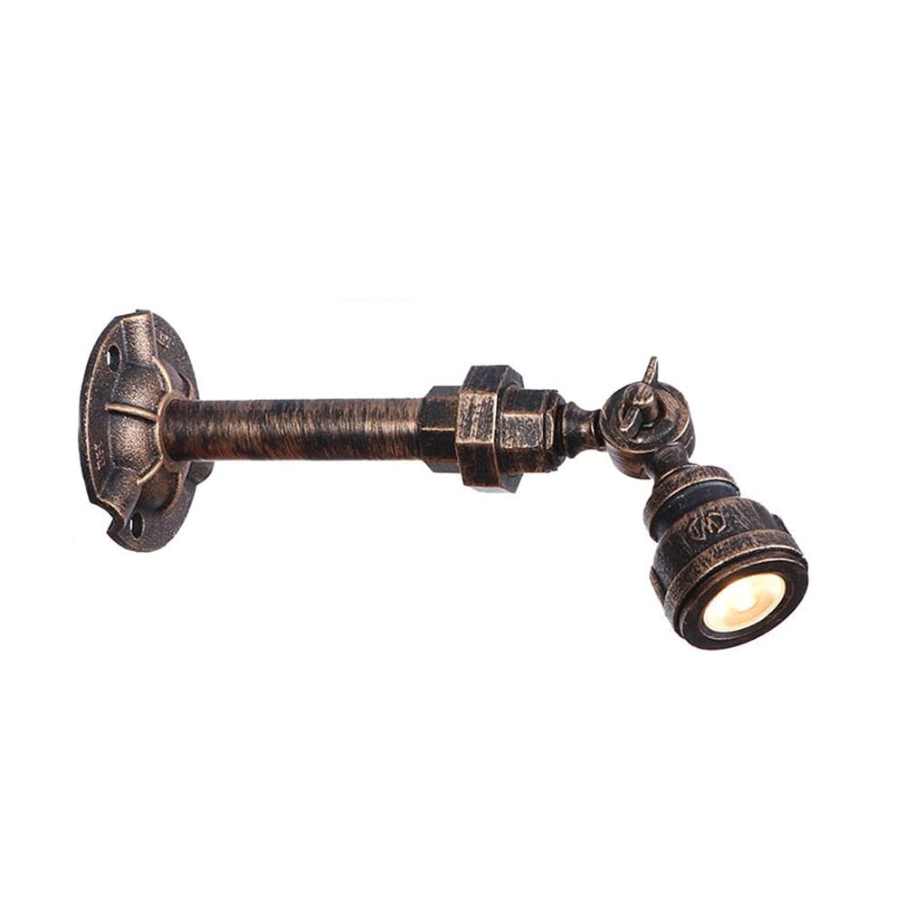 MOCIGERN Water Pipes Wall Lamp Fixture LED Adjustable Wall Mounted Lighting Steampunk Industrial Wall Illumination for Barn Bar Farmhouse Dining Room Porch (Color : B)