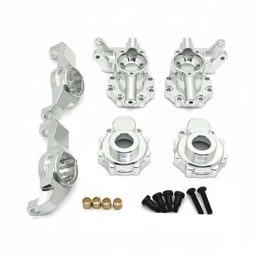 FytStycale Kit de Cubos C y Manguetas de Dirección Coche RC Alta Resistencia para Modelistas, Plata