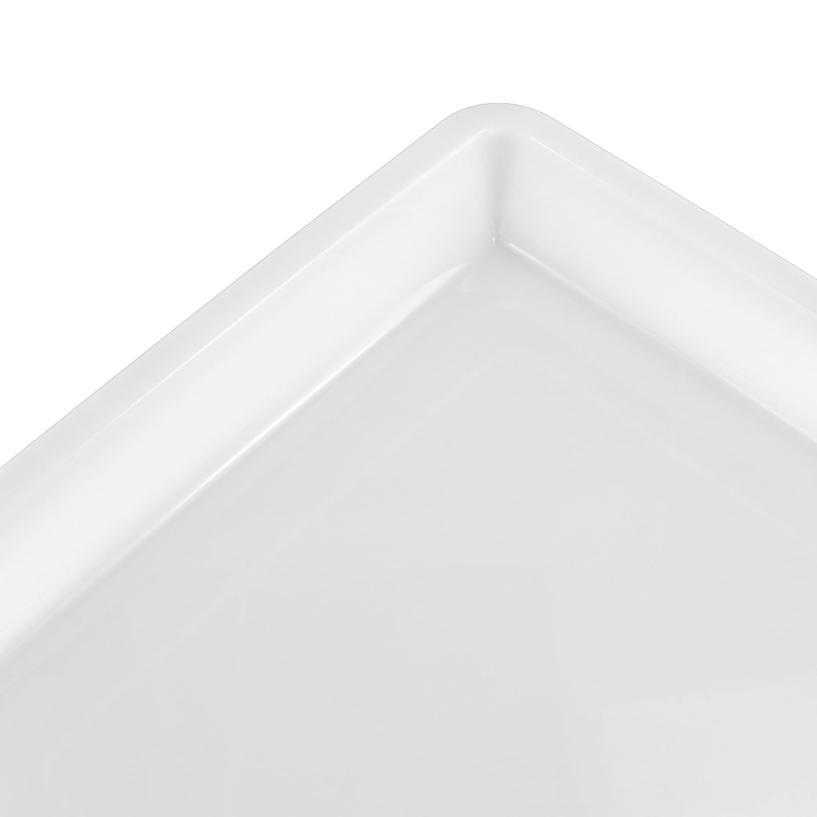 15 vassoi rettangolari in plastica bianca, 39,5 x 28,5 x 4 cm, per ristoranti, piccoli vassoi in plastica per attività fai da te
